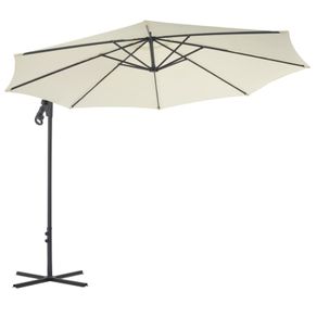 Cantilever Umbrella with Steel Pole 300 cm Sand