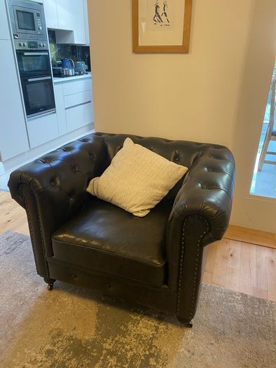 Chesterfield style leather armchair