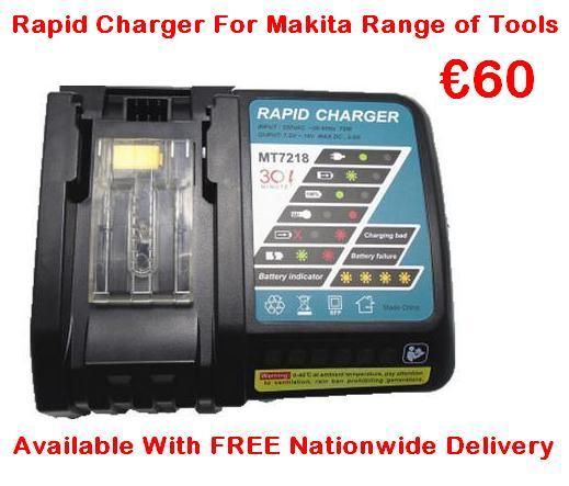 Li-Ion Battery Charger for Makita Range Of Tools 7.2V - 18V