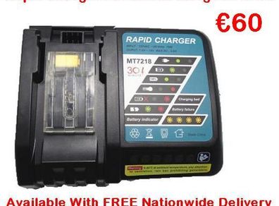 Li-Ion Battery Charger for Makita Range Of Tools 7.2V - 18V