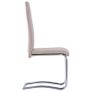 Cantilever Dining Chairs 6 pcs Cappuccino Faux Leather Image 4