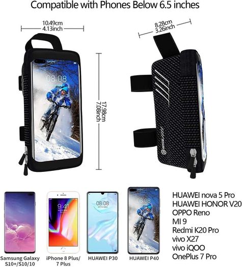 Bike pouch touchscreen waterproof