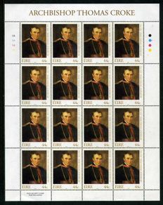 2002 Ireland Death Centenary of Archbishop Croke (First Patron of the GAA) Stamp Sheetlet 1A1A1A1A Mint Never Hinged (MNH)