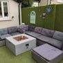 9 seater Grey Rattan Set & Gas Fire Pit Image 4