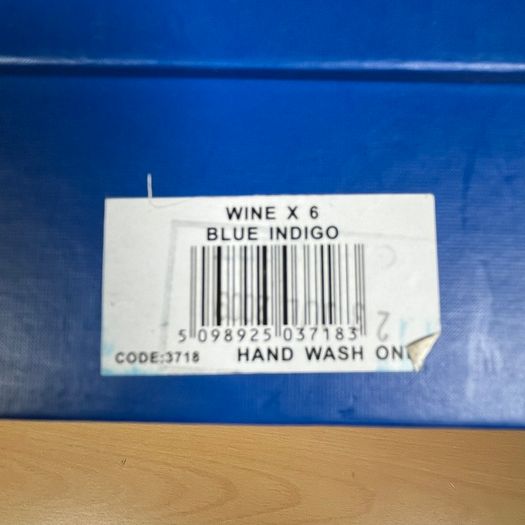 Avoca Blue Collection - Wine Glasses - Set Of 6 - Brand New in Box