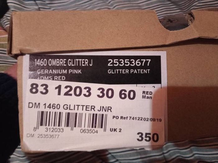 Dr Martens 1460 glitter geranium red, uk2