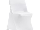 30 White Stretch Spandex Chair Covers - 30 PCS, Folding Kitchen Chairs Cover, Universal Washable Slipcovers Protector, Removable Chair Seat Covers, for Wedding Party Dining Room Banquet Event