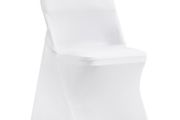 30 White Stretch Spandex Chair Covers - 30 PCS, Folding Kitchen Chairs Cover, Universal Washable Slipcovers Protector, Removable Chair Seat Covers, for Wedding Party Dining Room Banquet Event