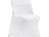 main image for ad 30 White Stretch Spandex Chair Covers - 30 PCS, Folding Kitchen Chairs Cover, Universal Washable Slipcovers Protector, Removable Chair Seat Covers, for Wedding Party Dining Room Banquet Event
