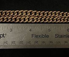 Vintage 9ct Rose gold double Albert flat curb link bracelet 55.5 grams
