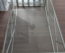 glass and metal coffee table
