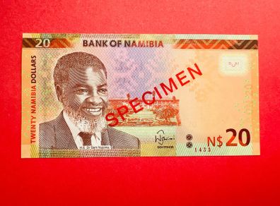 Namibia  20  Dollars  2015  SPECIMEN  Pick 12  ( Uncirculated )