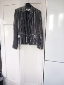 Next Vintage Crushed Velvet Jacket  Silver Grey (14)