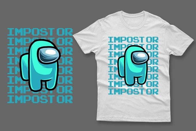 Sky blue impostor among us t-shirt impostor t-shirt