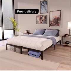 King Size Bed Frame Metal 150x200 with Storage 35cm