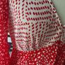 dress asos red & white v neckline long sleeved empire line dress size 14 Image 3