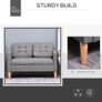 Modern Loveseat Sofa Button-Tufted Fabric Couch with Storage Chest Wood Legs (FREE POSTAGE) Image 8