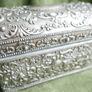 Antiqued Silver Plated Chest Jewelry Box Image 3