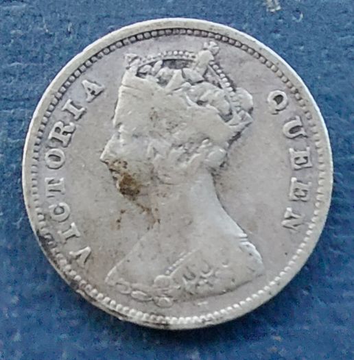 HONG KONG 1900 Victoria 80% Silver Ten Cents Coin