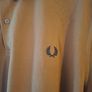 Fred Perry Polo Shirt XXL Mustard with Twin Tipped Black and White Collar Image 3