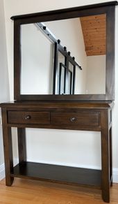 Solid Wood Console Table with Matching Mirror
