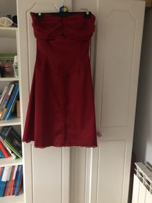 Beautiful red strapless silk dress
