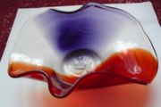 Coloured glass bowl, Home decor, Glass bowl,