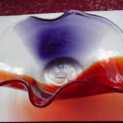 Coloured glass bowl, Home decor, Glass bowl,