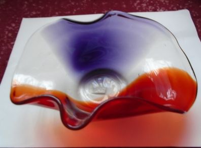 Coloured glass bowl, Home decor, Glass bowl,