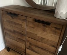 Dark Bronx oak-effect compact sideboard from Next