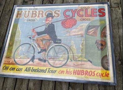 Rare Vintage Hubros Cycles All Ireland cycling Tour 1950s