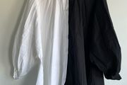 Oversized spliced black white shirt dress size 10