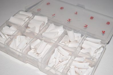 500 pcs Fake Nails - White French Tips
