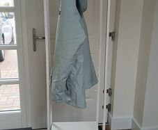 Coat Rack with 3 Drawers, Freestanding Closet Organizer, Clothes Rack with Rod, Tall Clothes Ril for Bedroom, Living Room, Entryway, White