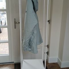 Coat Rack with 3 Drawers, Freestanding Closet Organizer, Clothes Rack with Rod, Tall Clothes Ril for Bedroom, Living Room, Entryway, White
