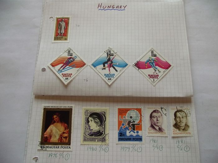 Big Collection Of Stamps From Hungary, On Pages, Hinged.