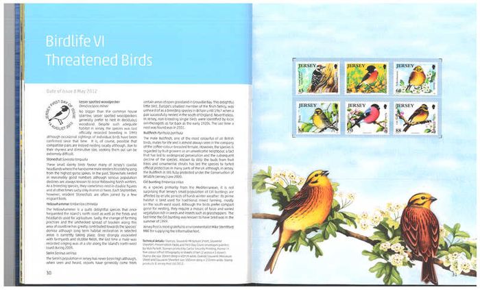 2012 Jersey Stamp Year Book (hardback) issued by Jersey Post includes 23 images of contents