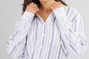 Crew Clothing Ladies Linen Stripe Shirt BNWT Postage Cost Included In Price