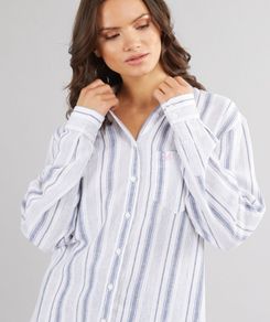 Crew Clothing Ladies Linen Stripe Shirt BNWT Postage Cost Included In Price