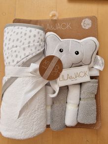 NEW: Lila & Jack 6pc Baby Bath Set - Elephant Theme - Perfect Gift