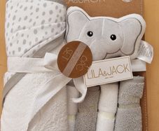 NEW: Lila & Jack 6pc Baby Bath Set - Elephant Theme - Perfect Gift