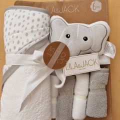 NEW: Lila & Jack 6pc Baby Bath Set - Elephant Theme - Perfect Gift