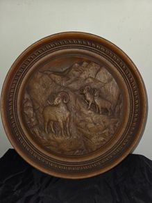 1970's Karl Rothammer Wood Carved Wall Plaque