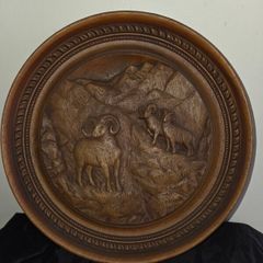1970's Karl Rothammer Wood Carved Wall Plaque