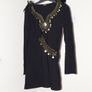 Black & Gold Tunic Top with Charms Image 2