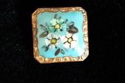 antique enamel button