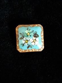 antique enamel button
