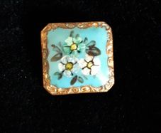 antique enamel button