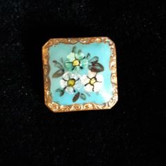 antique enamel button