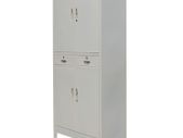 Office Cabinet with 4 Doors Steel 90x40x180cm Grey
